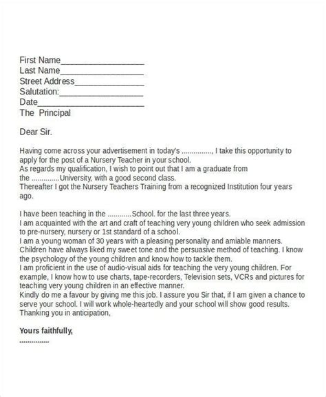 This is an example of a cover letter for a teacher. Application Letters For Teaching Job
