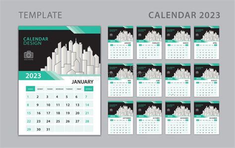 Calendar 2023 Template Vector Simple Minimal Design Planner 2023 Year