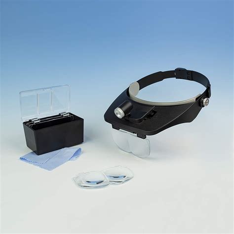 lightcraft led headband magnifier kit with bi plate magnification black uk