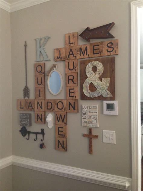 Get the best deals on decorative wooden letters plaques & signs. Scrabble Letters Wall Decor | Letter wall decor, Farmhouse ...