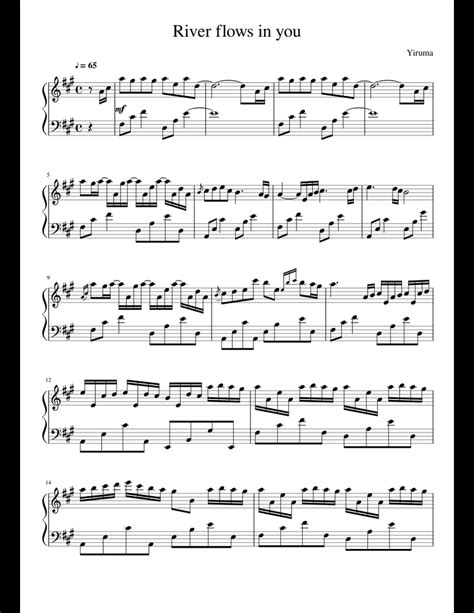 You music is a property or copyright of a pianist, artist, and composer, composer of the work yiruma — river flows in you, as well as music labels and bands supporting orchestra horse's mouth. River flows in you original sheet music for Piano download free in PDF or MIDI