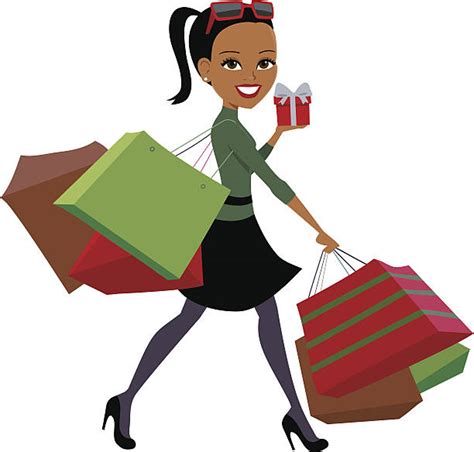 Royalty Free Shopping Women T Bag Clip Art Vector Images