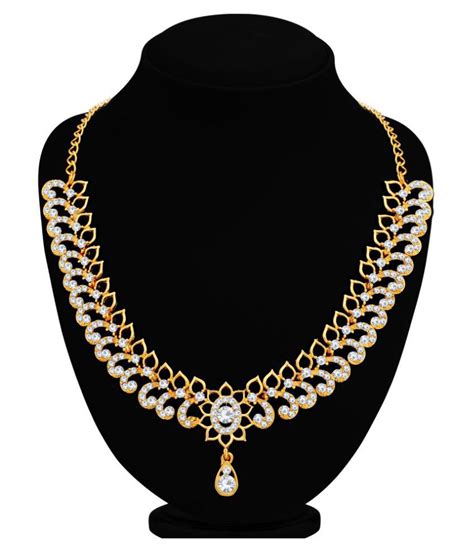 Sukkhi Alloy White Collar Traditional 18kt Gold Plated Necklaces Set