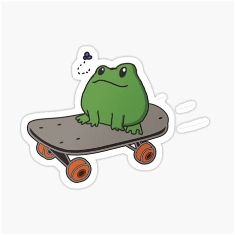 Skateboarding Frog Sticker By Inkmanprints Redbubble