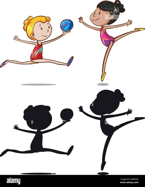 set of gymnastic athletes character stock vector image and art alamy