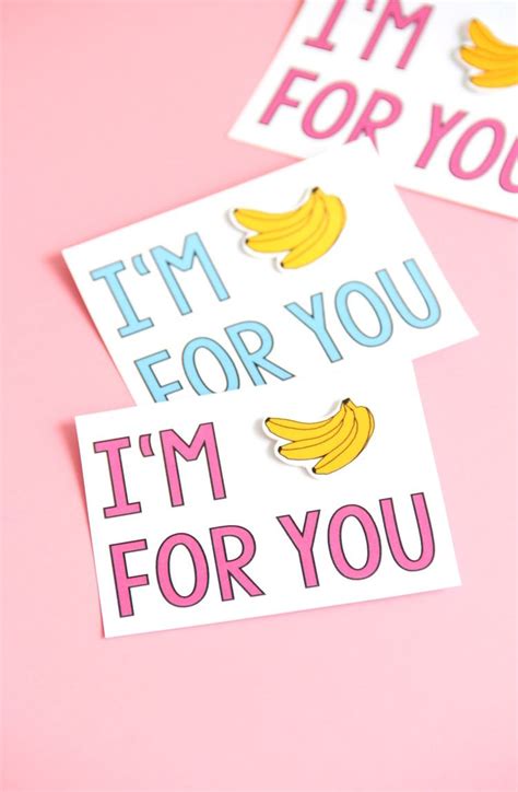 Bananas For You Valentine Printable Diy Banana Pin And We Play Valentines Printables