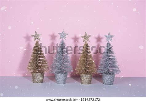 Christmas Tree Over Light Blue Background Stock Photo 1219272172