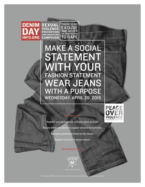 You've never seen a group of people so happy to wear jeans before. Today is Denim Day 2015 - Decadent Dissonance