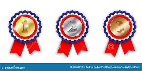 Award Ribbons 1st 2nd And 3rd Place Stock Vector Image 48786992