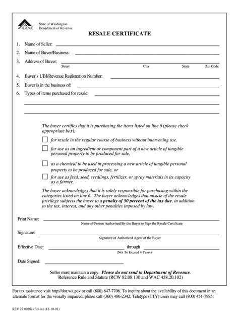 Washington Resale Certificate Fill Out And Sign Online Dochub