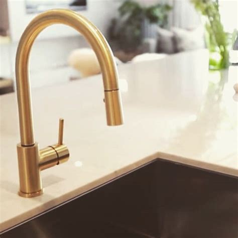 Clean and contemporary faucet ideal for any kitchen sink. Instagram Post by Aquabrass (@aquabrass) | Gold kitchen ...