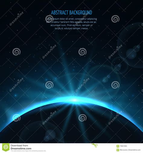 Abstract Vector Space Fantastic Background With Planet And Rising Star