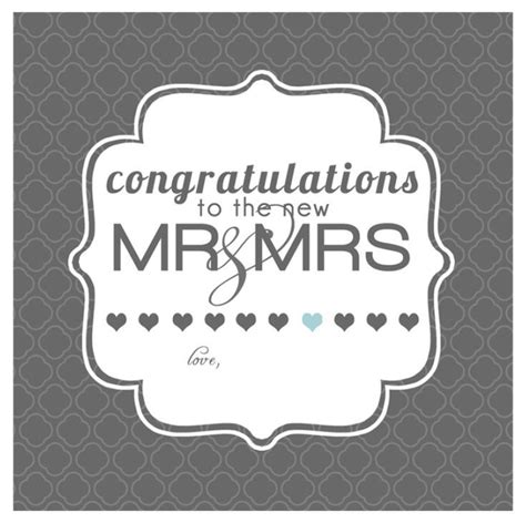 Say Congrats With A Free Printable Wedding Card Wedding T Tags