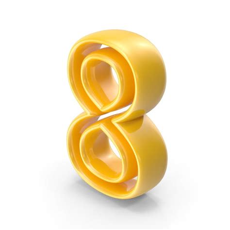 Yellow Outline Number 8 3d Envato Elements