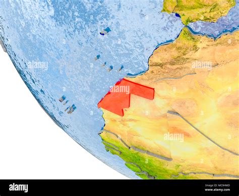 Mapa Del Sáhara Occidental En El Planeta Rojo Planeta Real Con