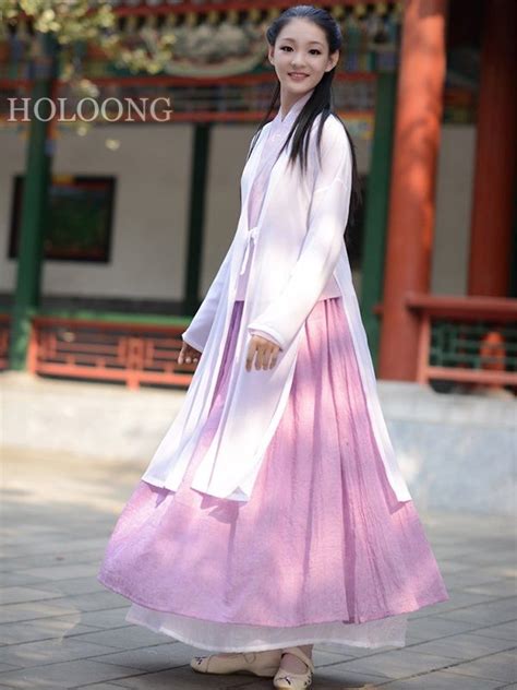 Skirt Double Layer Orient Asian Clothes Custom Women Hanfu Dresses