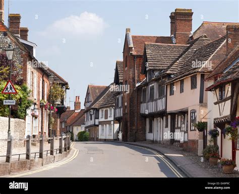 A Typical Old English Village Street Steyning West Sussex Stock