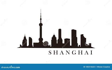 Shanghai Skyline And Landmarks Silhouette Vector Stock Vector