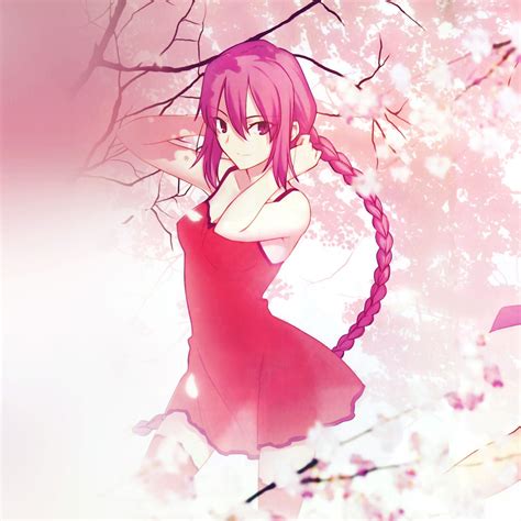 Pink Girl Anime Art Illustration Flower Blossom Flare Ipad Air