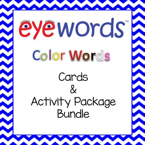 Eyewords Sight Word Colors Flashcards And Activity Package Sight