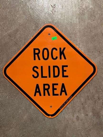 Rock Slide Area Warning Sign City Of San Diego16 X 16 Metzger