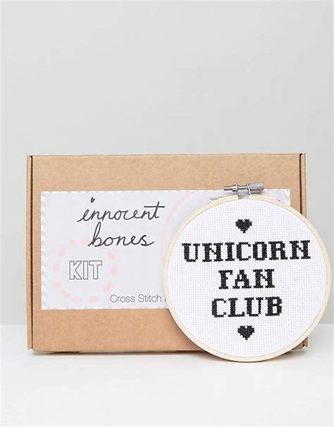 Innocent Bones Unicorn Fan Club Diy Cross Stitch Kit Asos