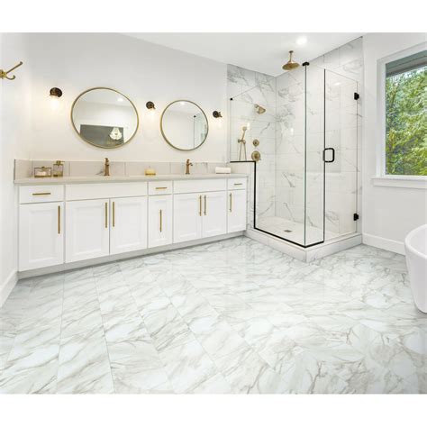 Armstrong Flooring 12x 24 Morning Dew White Marble Look Vinyl Tile