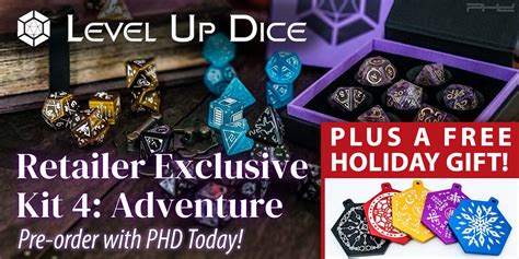 Semiprecious Rpg Dice Kit And Retailer Holiday T — Level Up Dice Phd