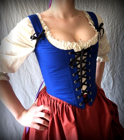 ren faire bodice blue — period corsets