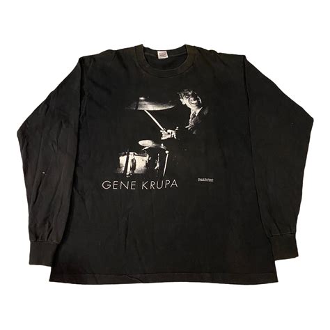 Rare 1990s Gene Krupa Legend Jazz Drummer Long Sleeve T Shirt Etsy