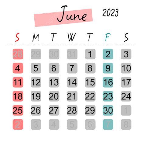 Calendario Mensual Junio 2023 Vector Png Junio 2024 Calendario Junio Vrogue