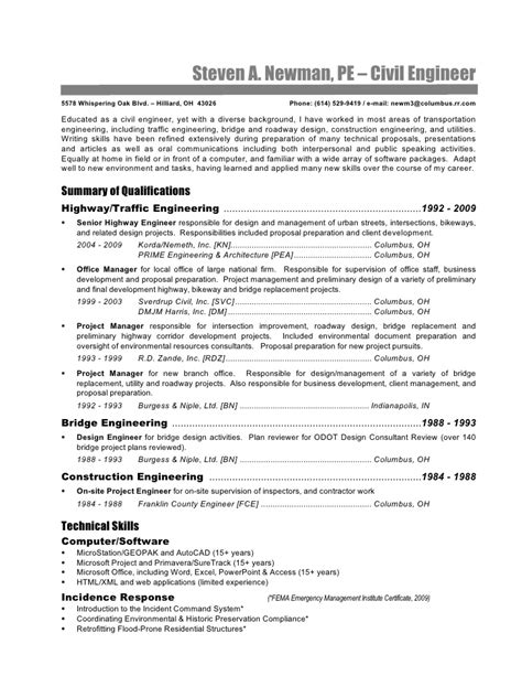 Civil engineer resume summary statement examples. Civil Engineer Resume: Steve Newman