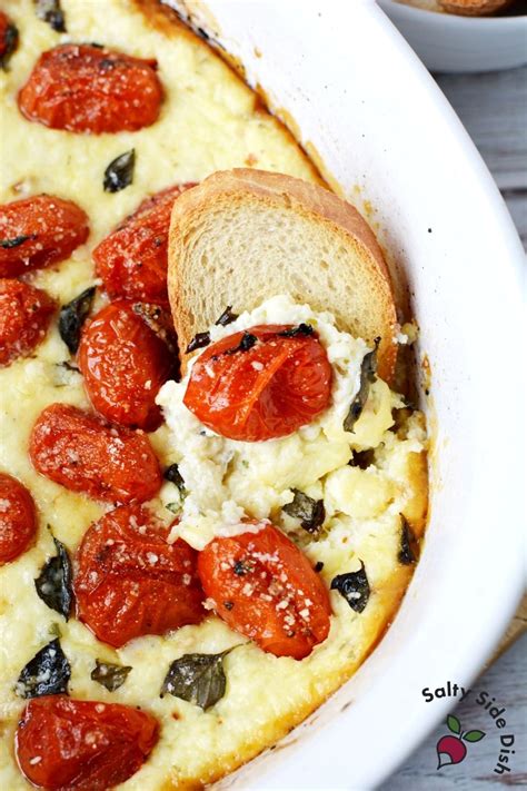 Cheesy Italian Baked Ricotta Dip With Roasted Tomatoes Salty Side Dish