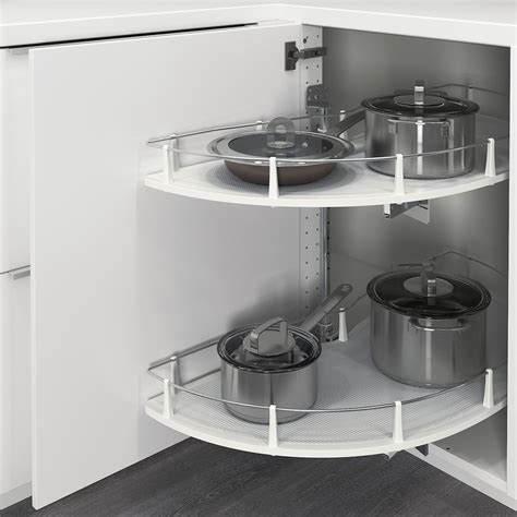 Metod corner base cabinet, white/bodbyn grey 128x68 cm. UTRUSTA Corner base cab pull-out fitting - IKEA in 2020 ...
