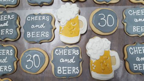 3oth Birthday Beers And Cheers Decorated Sugar Cookies Sugar Cookies