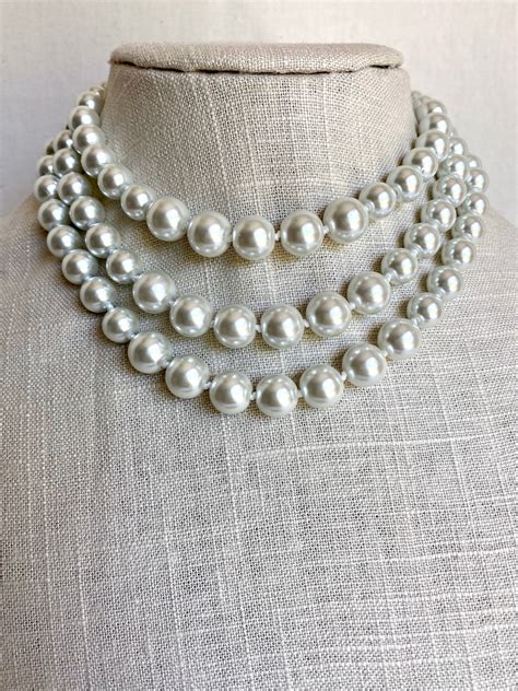 Layer Pearl Necklace Hand Knotted Graduated Pearl Necklace Etsy