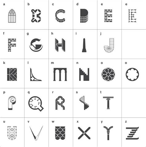 Architecture Alphabet Letters