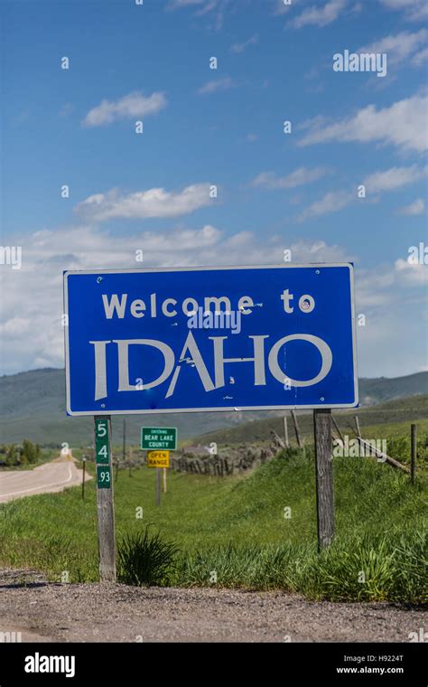 Welcome To Idaho Sign Stock Photo Alamy