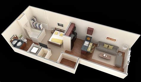 Departamentos Peque Os Planos Y Dise O En D Construye Hogar One Bedroom House Plans One