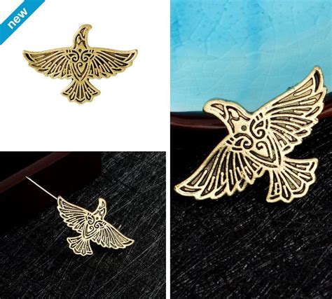 Medieval Viking Odin Raven Vintage Metal Lapel Pin Fashion Badge
