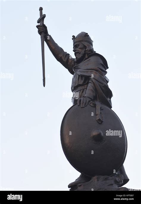 Bronze Statue Of King Alfred The Great King Of Wessex In Winchester