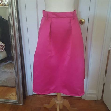 Hot Pink Satin Full Skirt Pink Satin Skirts Hot Pink