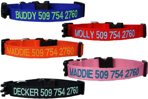 Personalized Embroidered Dog Collars Adjustable Gotags
