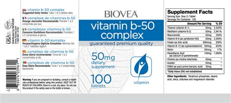 We also carry liquid and chewable tablets for those who prefer not to swallow a solid supplement. Vitamin B 50 Complex 50mg 100 Tablets | BIOVEA Supplements