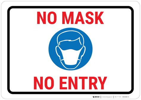 No Mask No Entry Portrait Wall Sign