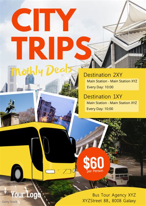 Travel Agency Holiday City Bus Tour Trip Ad Template Postermywall