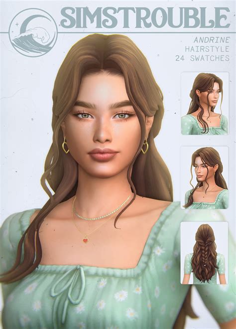 Simstrouble Andrine Hairstyle By Simstrouble