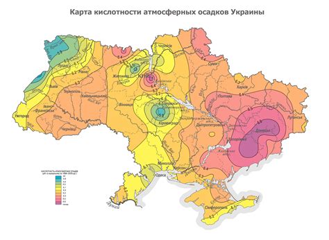 Подробная физическая карта украины на украинском языке. Карта кислотности атмосферных осадков Украины