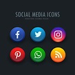 social media icons pack in button style - Download Free Vector Art ...