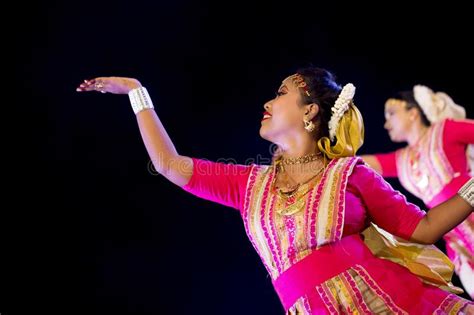 Sattriya Dancers Performing Sattriya Dance On Stage At Konark Temple